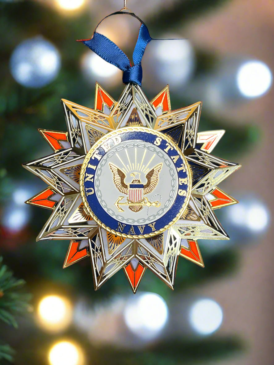 Military Branch Metal Etched Ornaments