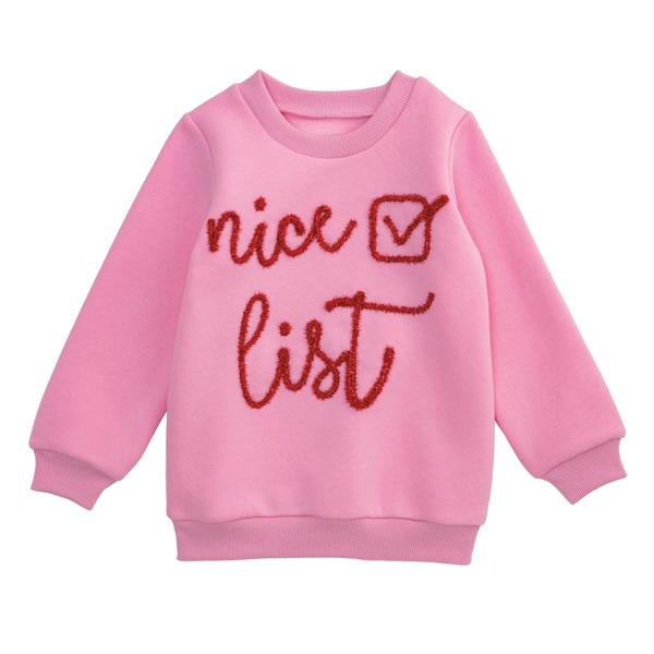 Mud Pie Youth Nice List Sweatshirt