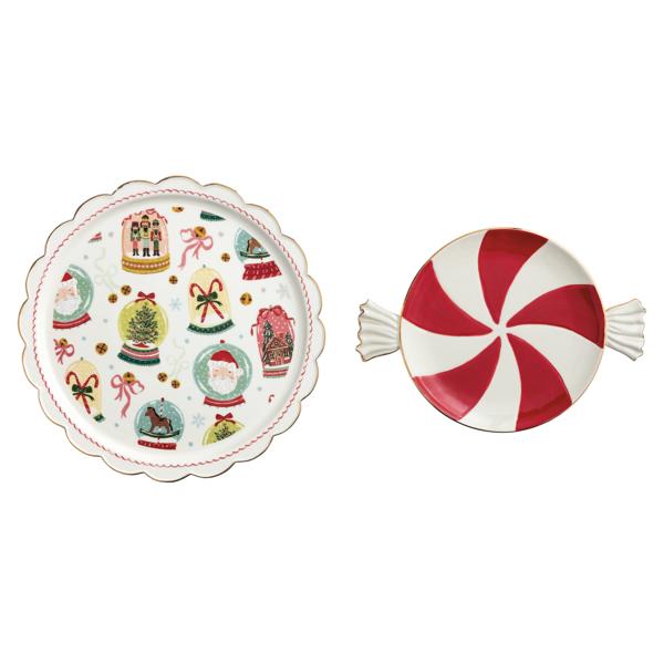 Mud Pie Nested Christmas Candy Platter Set