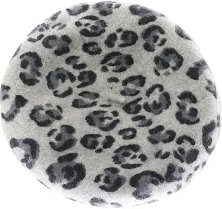 Leopard Patterned Wool Beret BR07