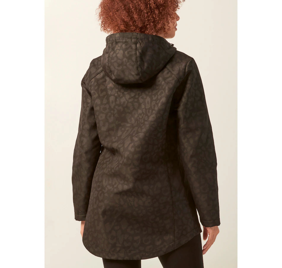 Charlie Paige Leopard Printed Weather Resistant Slimline Jacket- Size Small