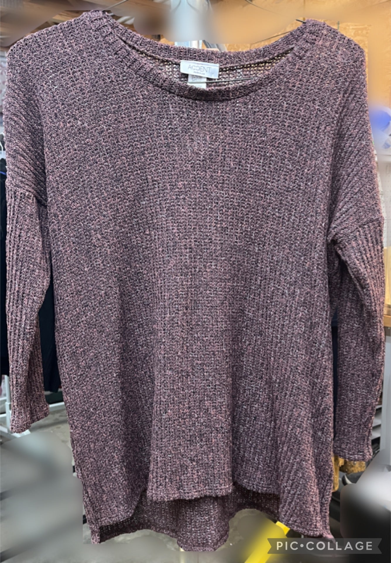 Mauve Long Sleeve Long Sweater- 2X/3X