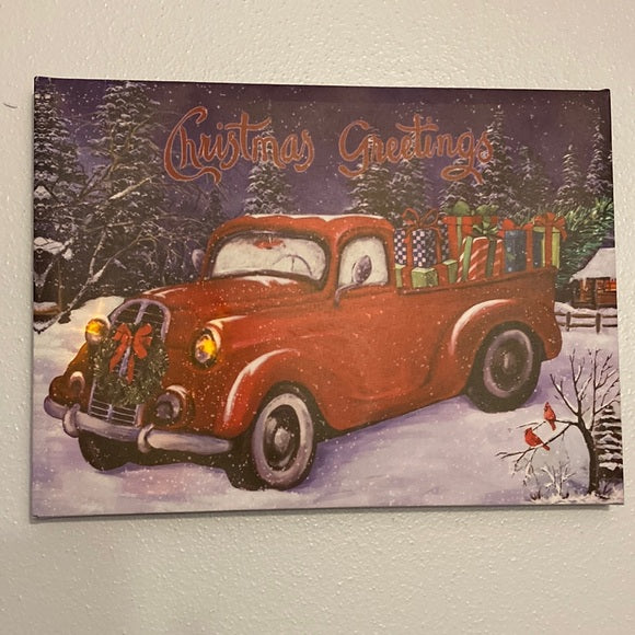 Red Truck Light Up Canvas