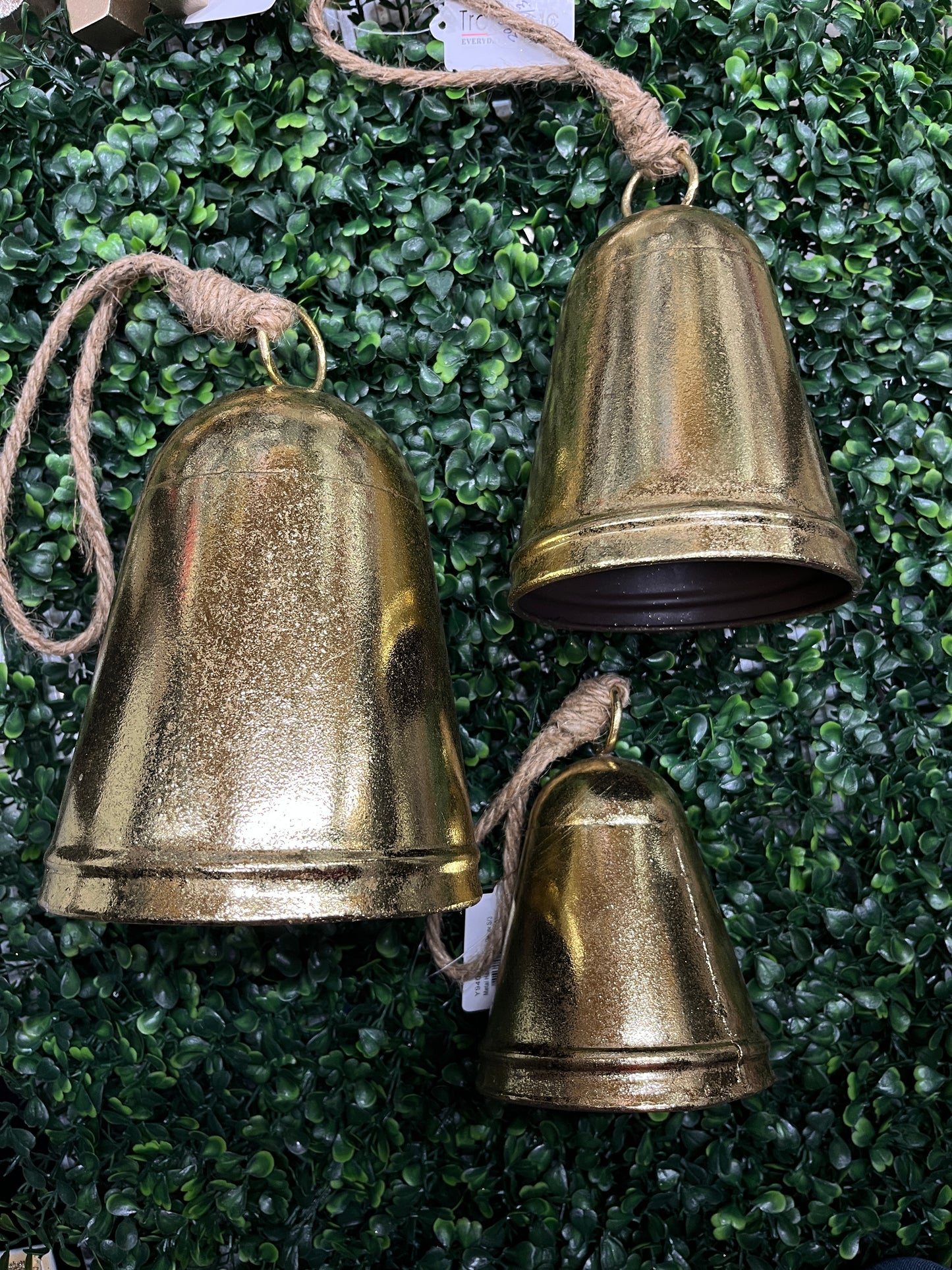 Gold Metal Hanging Bells Set Of 3