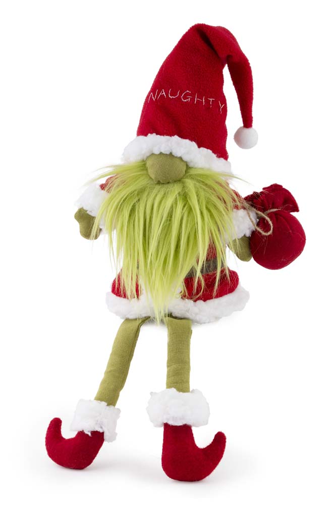 Naughty Green Santa Gnome