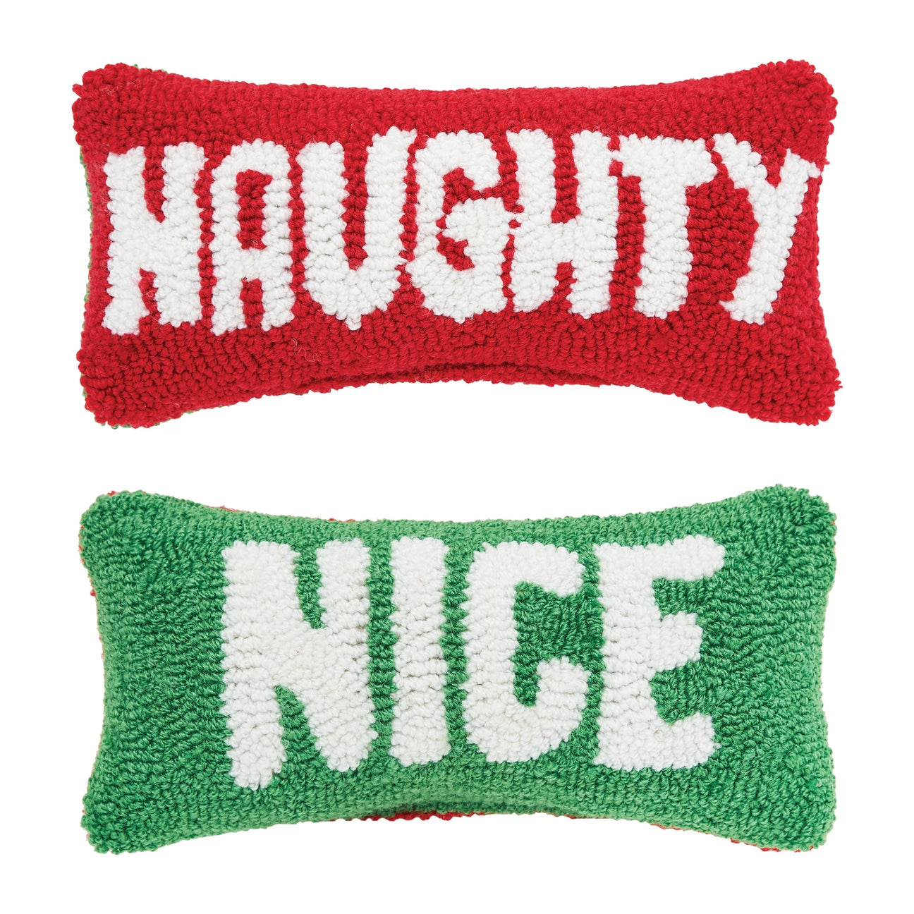 Naughty/Nice Reversible Hook Pillow