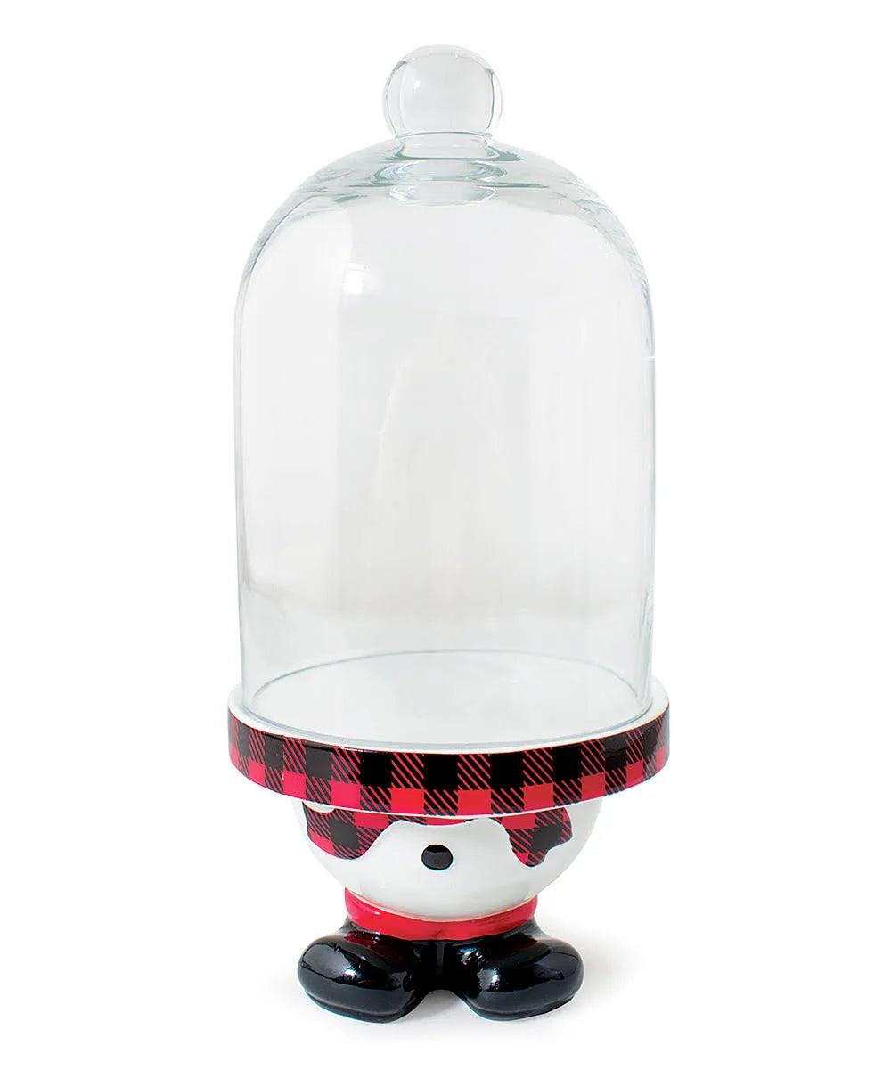 Cupcake Stand With Glass Dome/Snowman Bottom