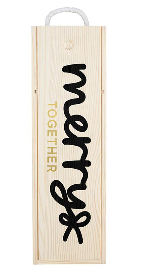 Merry Together Wooden Wine Box