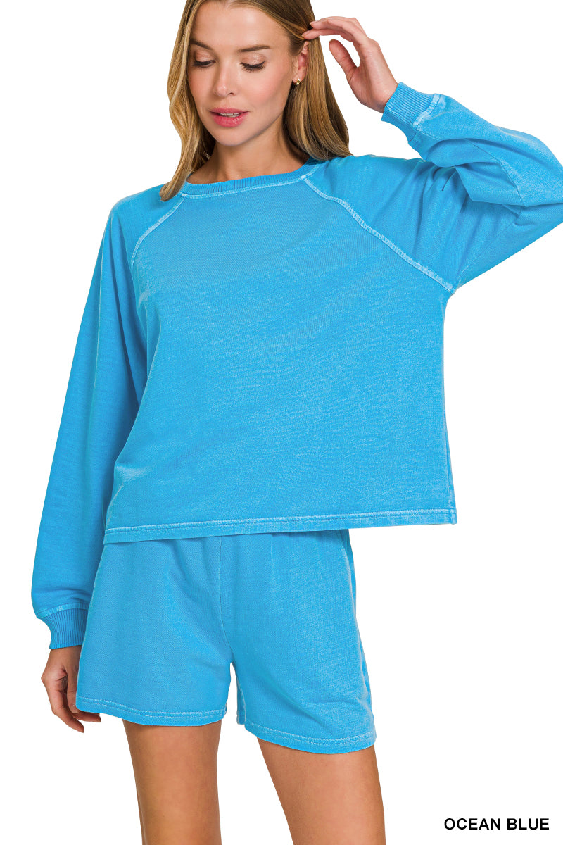 Ocean Blue Lounge Set - Shorts & Crewneck