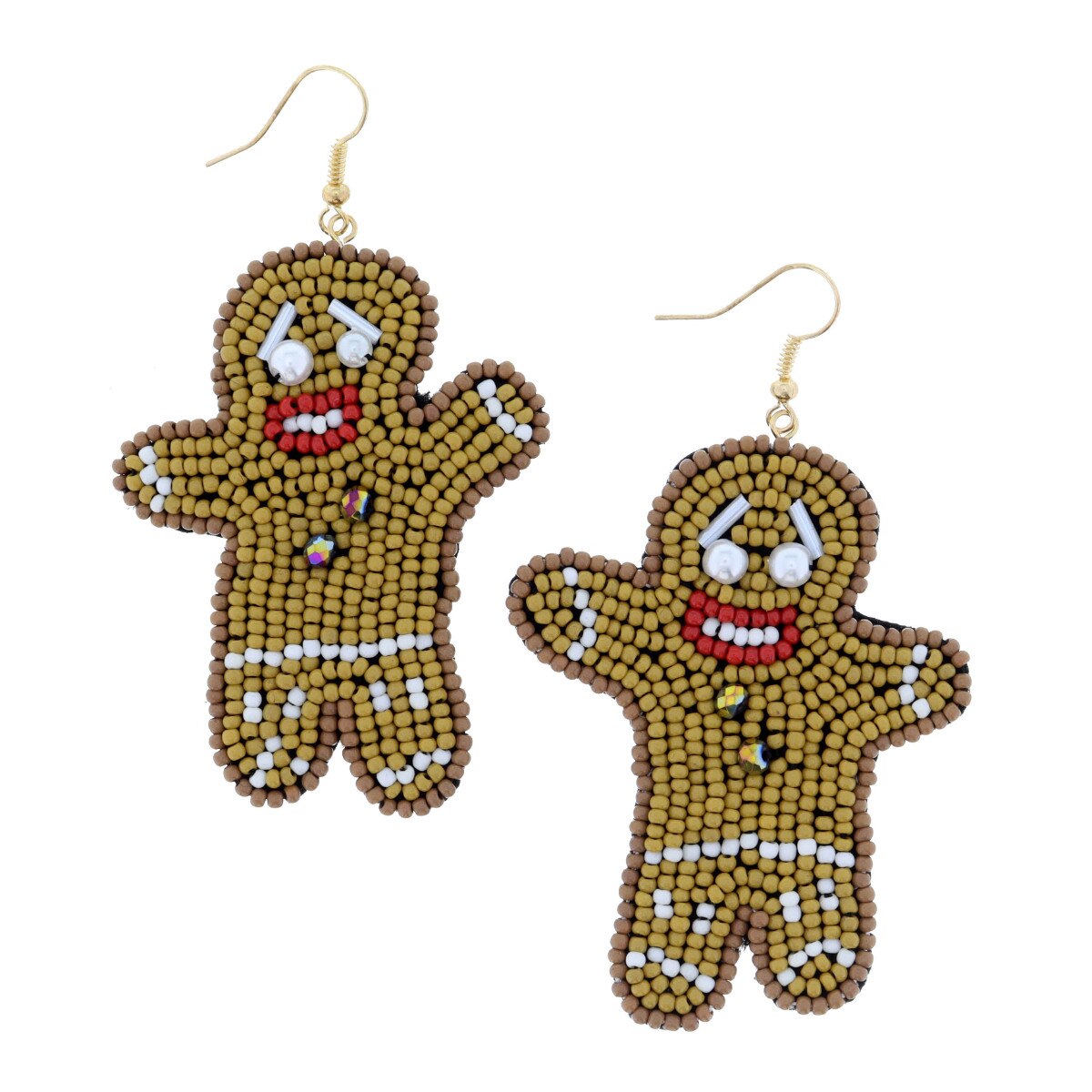 Beaded Gingerbread Man Earrings
