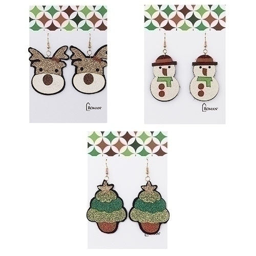 Glitter Felt Christmas Earrings