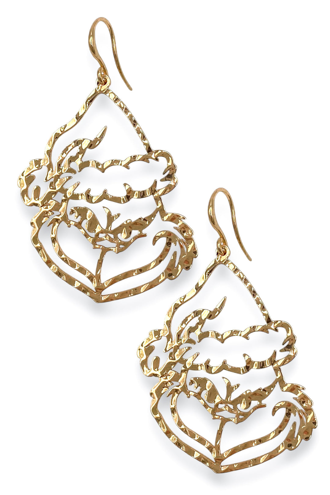 Gold Grinch Face Earring