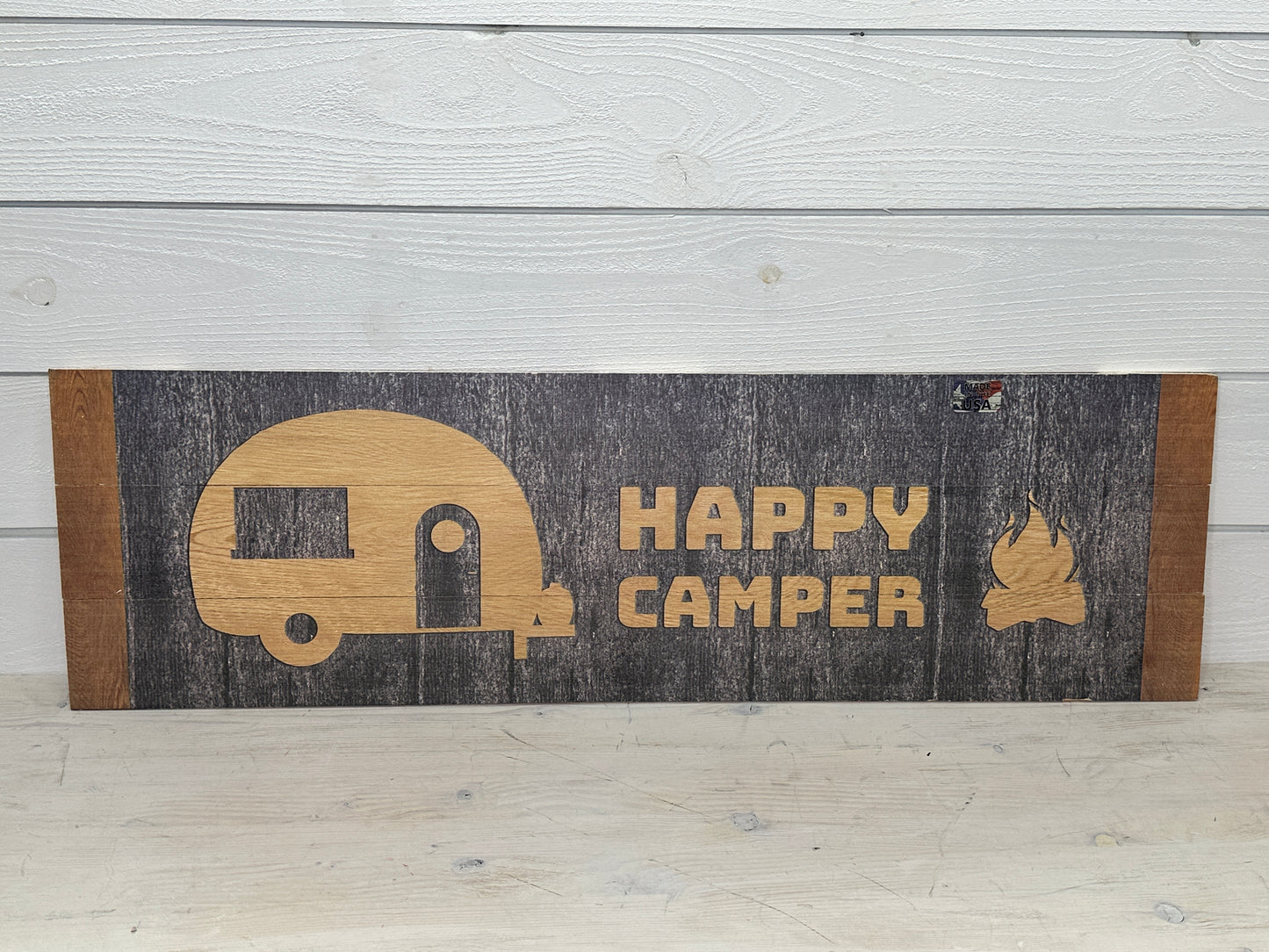 Happy Camper Horizontal Plank Sign