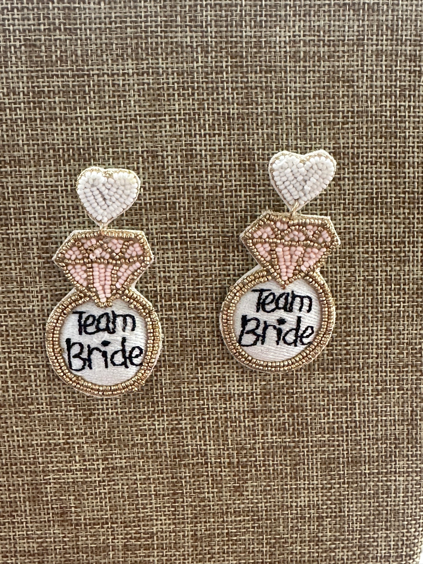 Team Bride Dangle Beaded Earrings