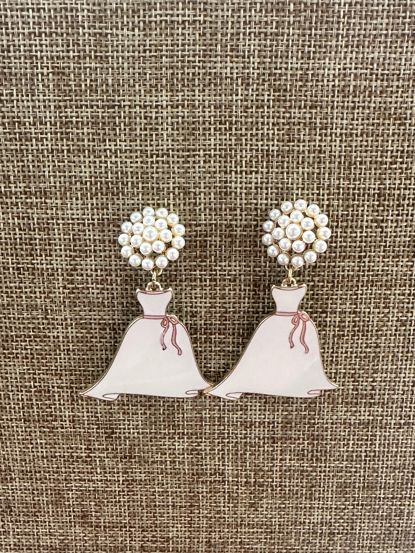 Canvas Style Pearl Wedding Dress Earring