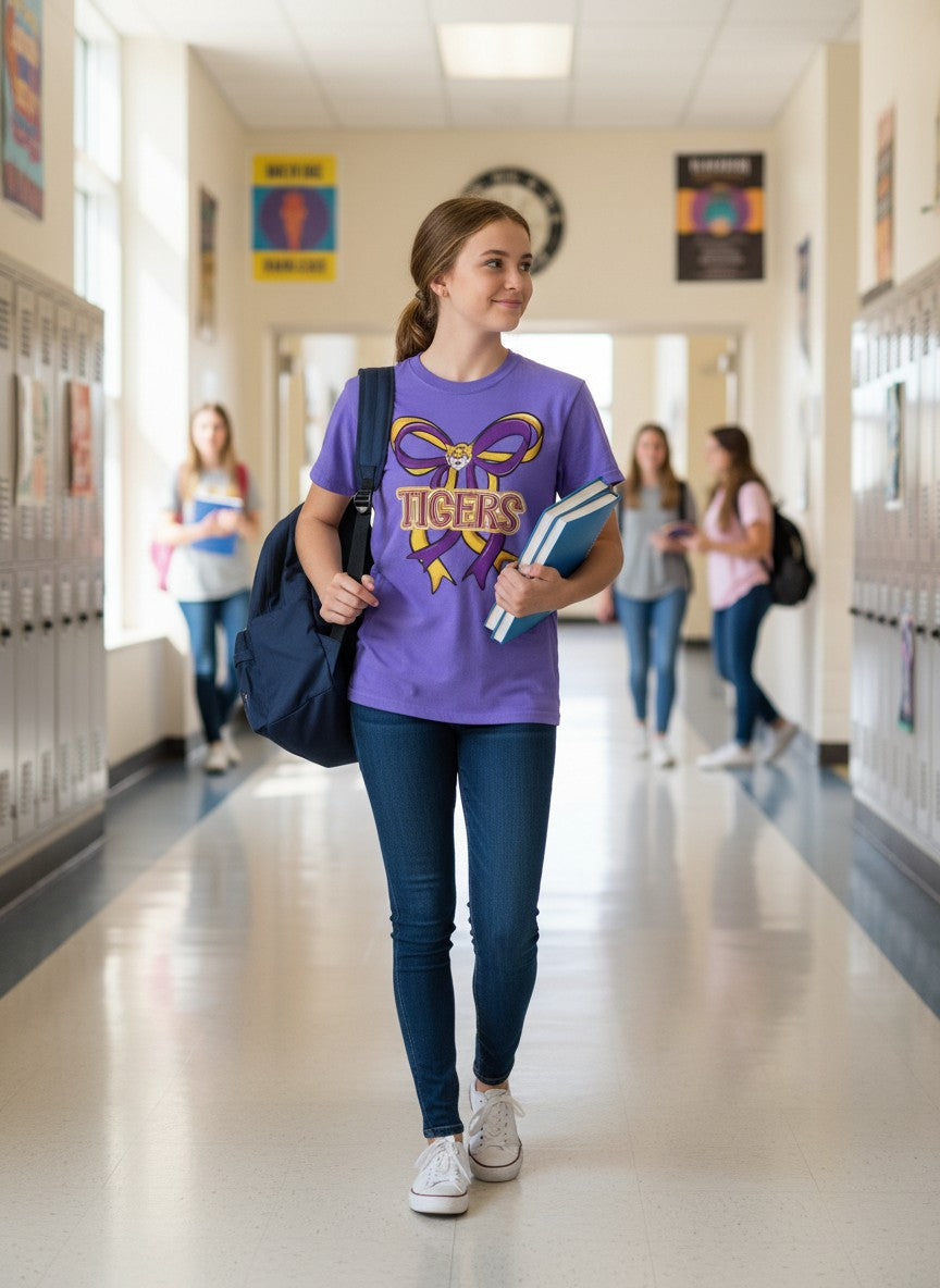 Bardstown Tigers Bow Comfort Colors Tshirt