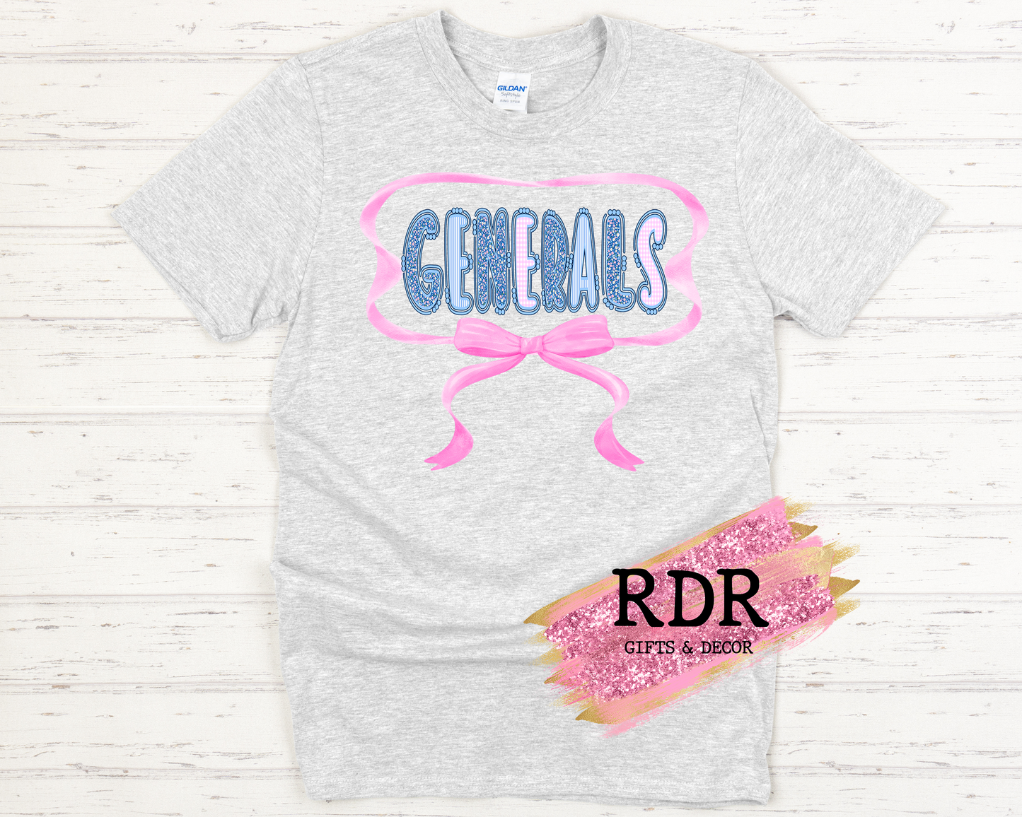 Thomas Nelson GENERALS FLORAL AND PINK BOW TSHIRT