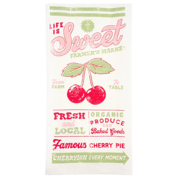 Cherry Diner Tea Towel