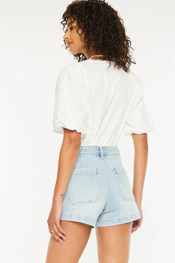 KanCan Jen High Rise Trouser Shorts