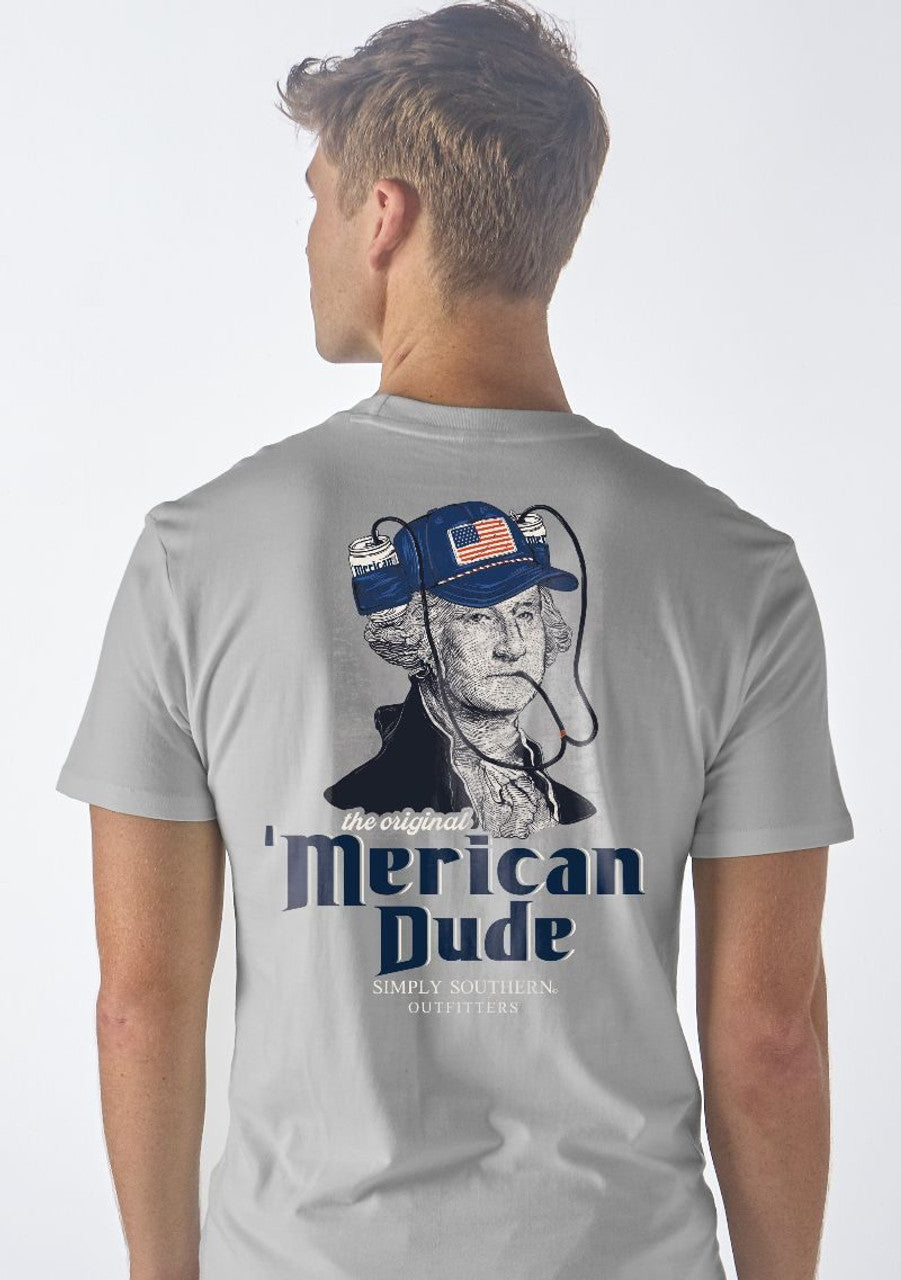 Simply Southern Men's George Storm Heather Tee