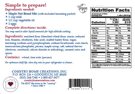 Country Home Creations Maple Nut Bread Mix