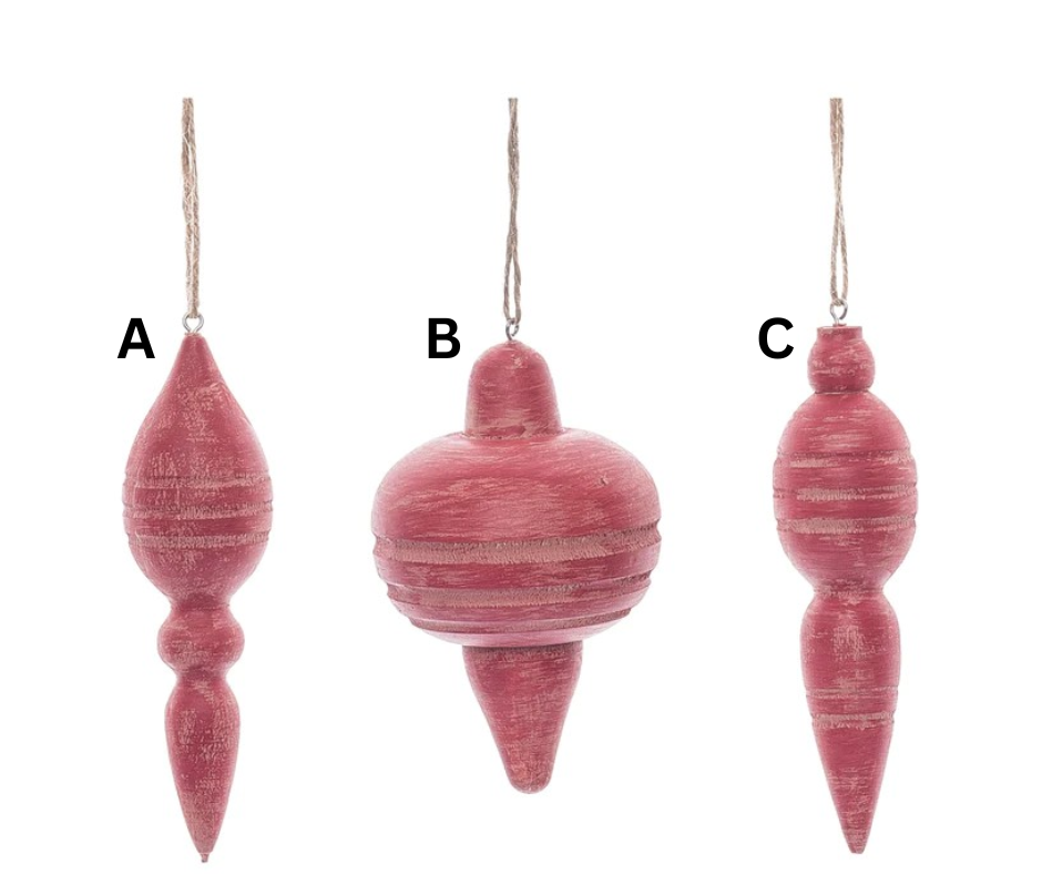 Red Natural Wood Ornament