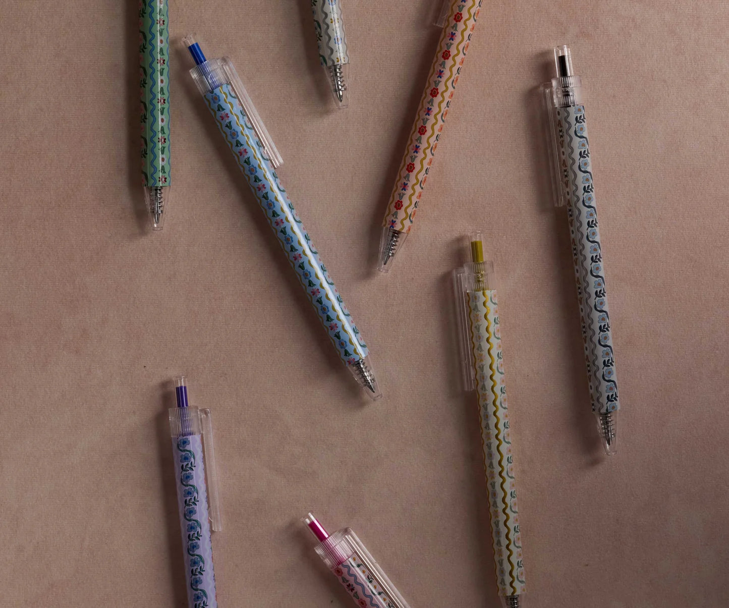 Delphine Floral Gel Pen Set of 8