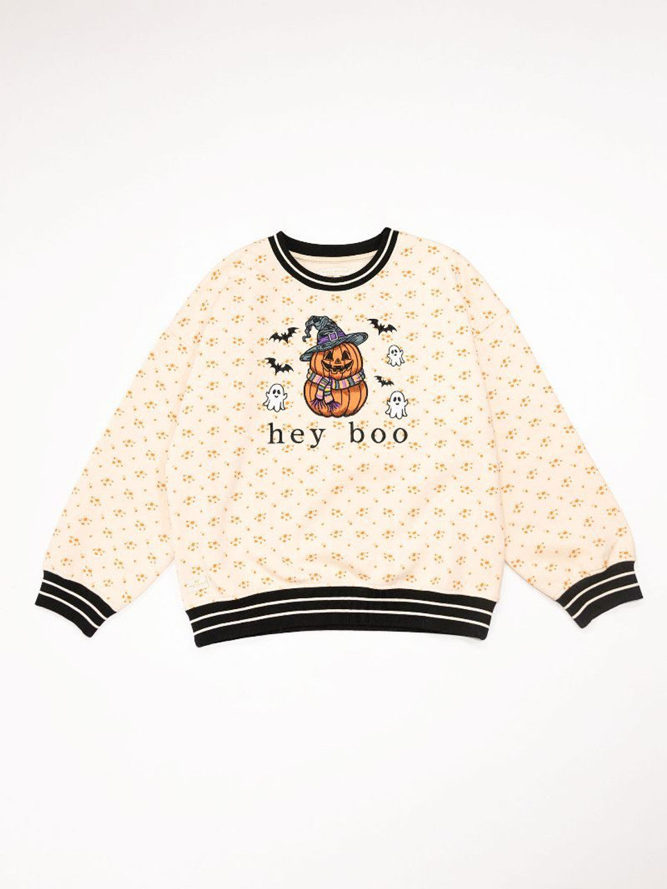 Simply Southern Crew Varsity Sweatshirt- Hey Boo