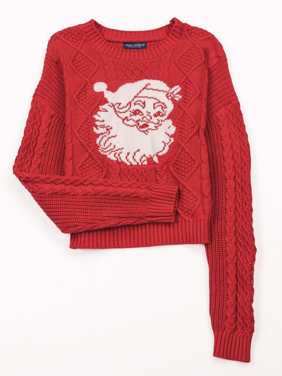 Simply Southern Red Elena Santa Crew Sweater