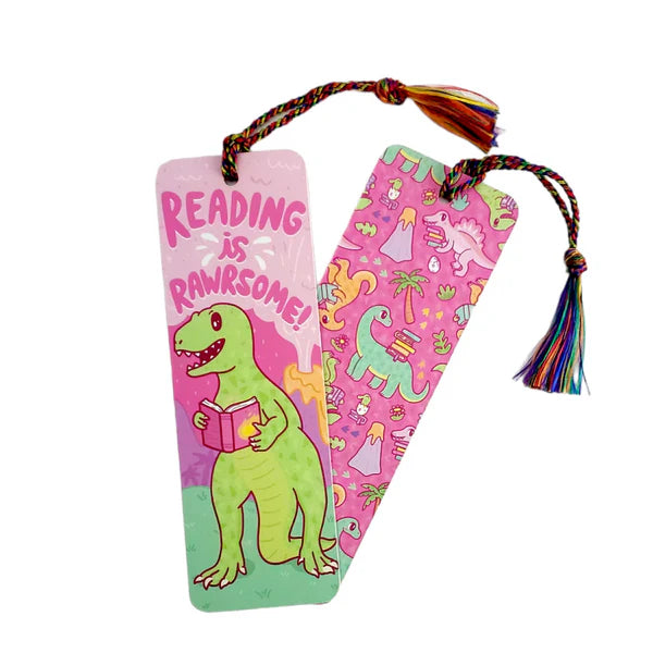 Reading Is Rawrsome Dinosaur Tassel Bookmark