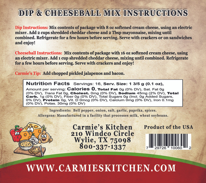 Carmies Pimento Cheese Dip & Cheeseball Mix