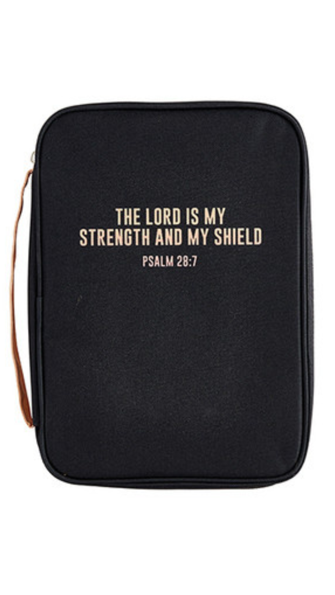 The Lord Is My Strength and My Shield Black Bible Cover