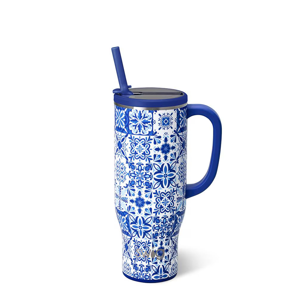 Swig Life Indigo Tiles Mega Mug 30oz