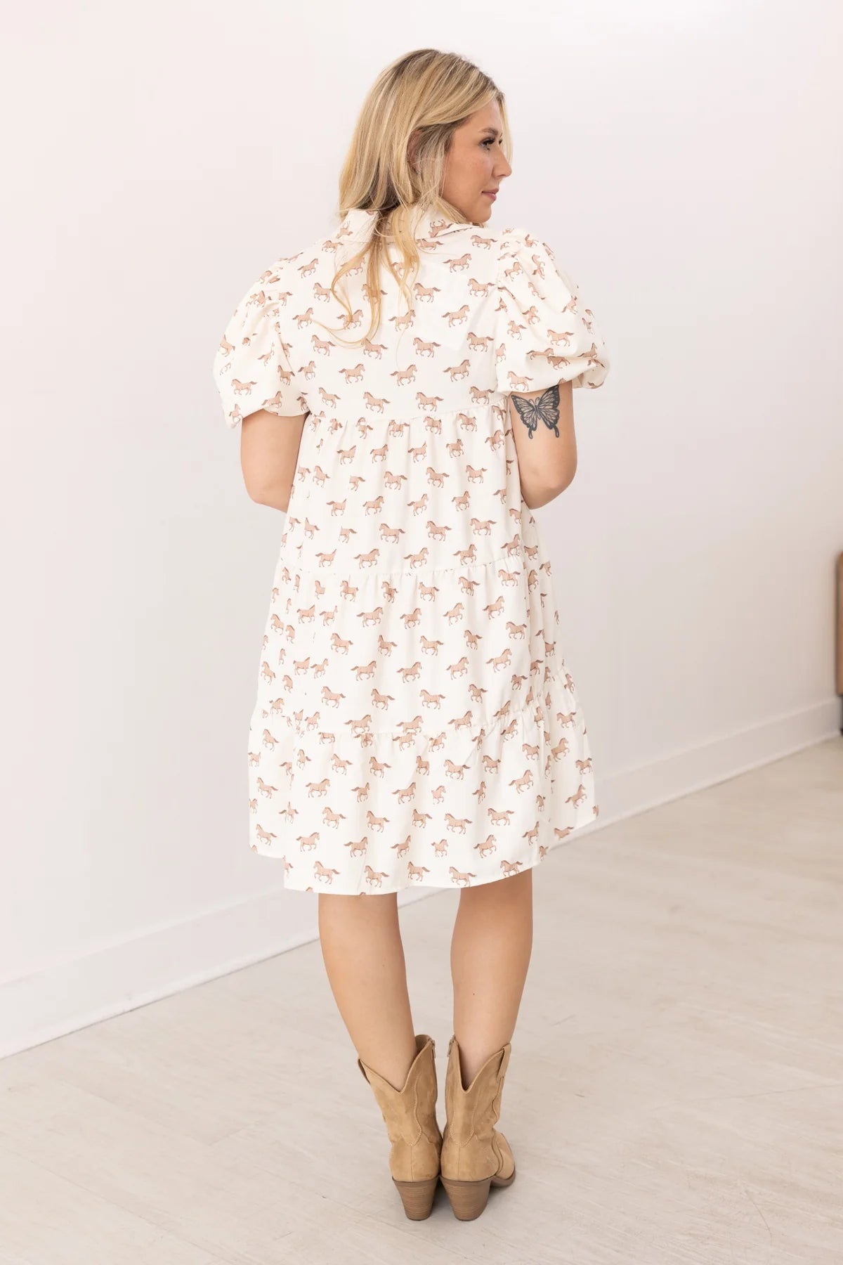 Southern Grace Horse Print Button-Up Dress