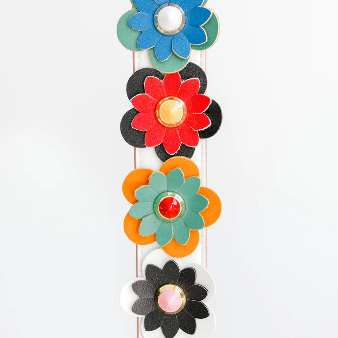 Flower Purse Strap in Multi White