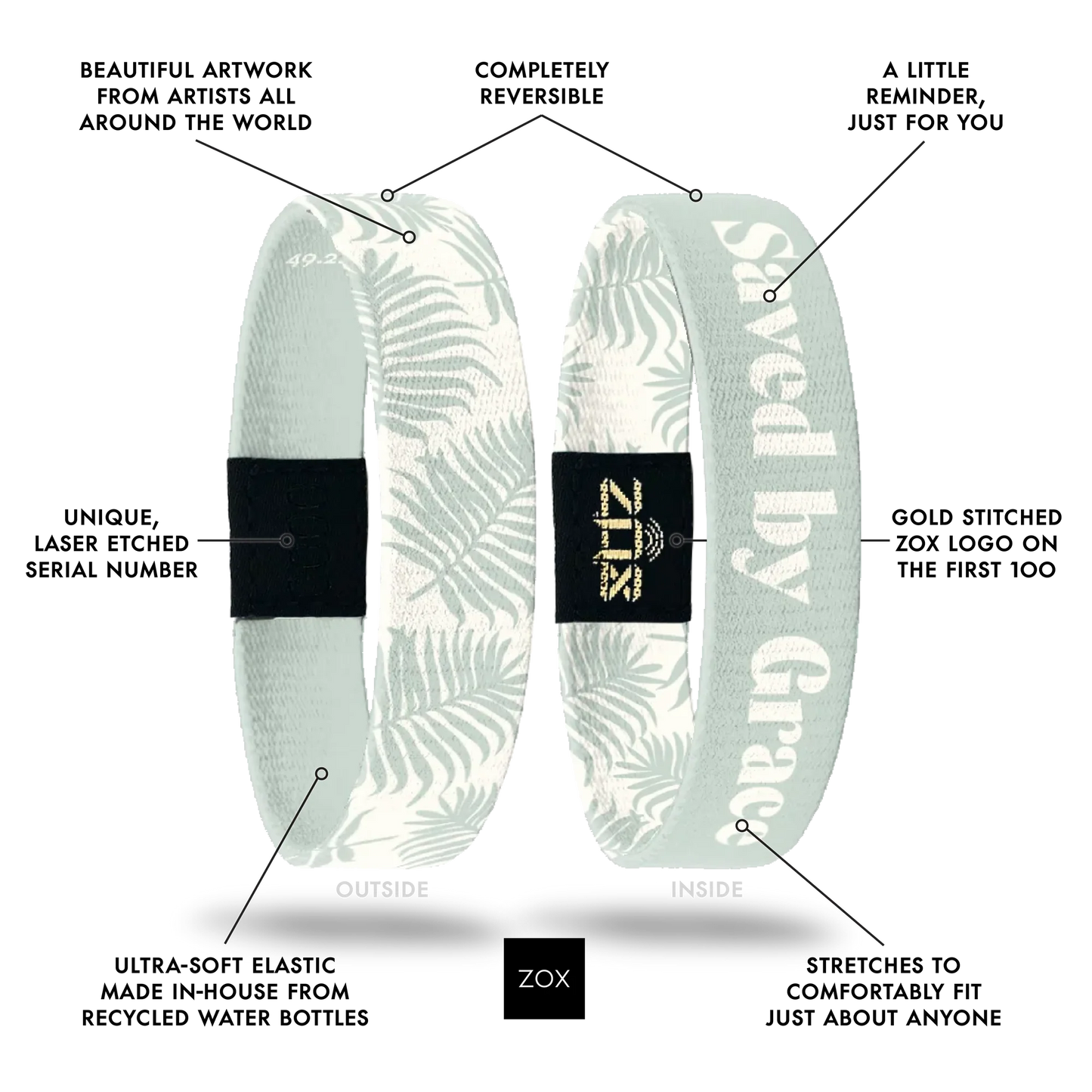 ZOX Saved By Grace Bible Verse Interactive Bracelet