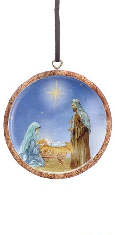 Assorted Round Religious Scene Ornament