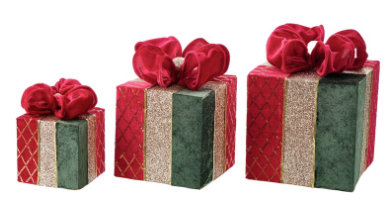 Velvet Red/Green Gift Box Set of 3