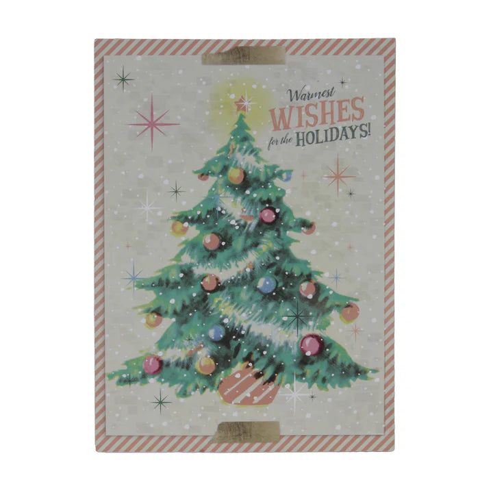 Pastel Retro Christmas Tree Sign