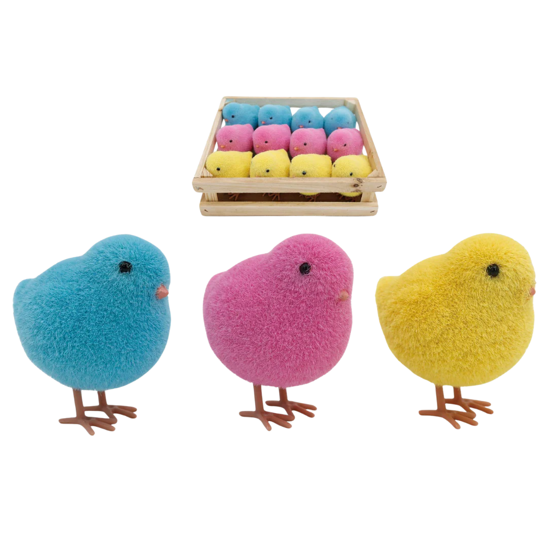 Mini Resin Flocked Chicks