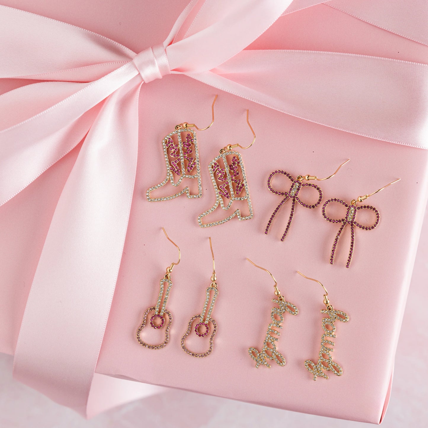 Dangle Rhinestone Cowgirl Earrings