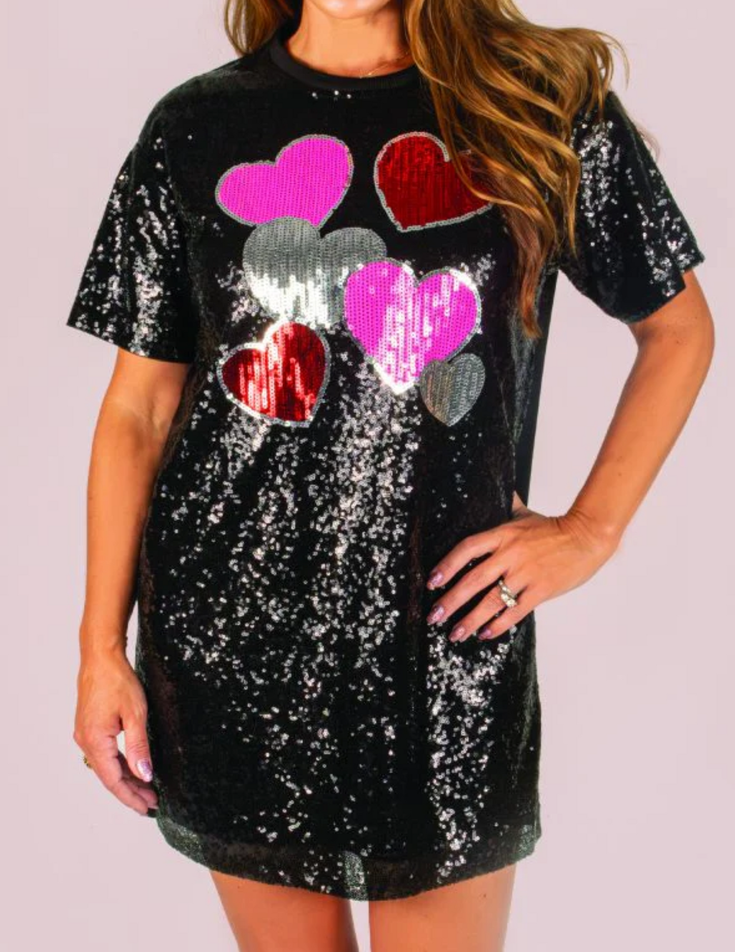 Simply Southern Black Sequin Valentine Dress