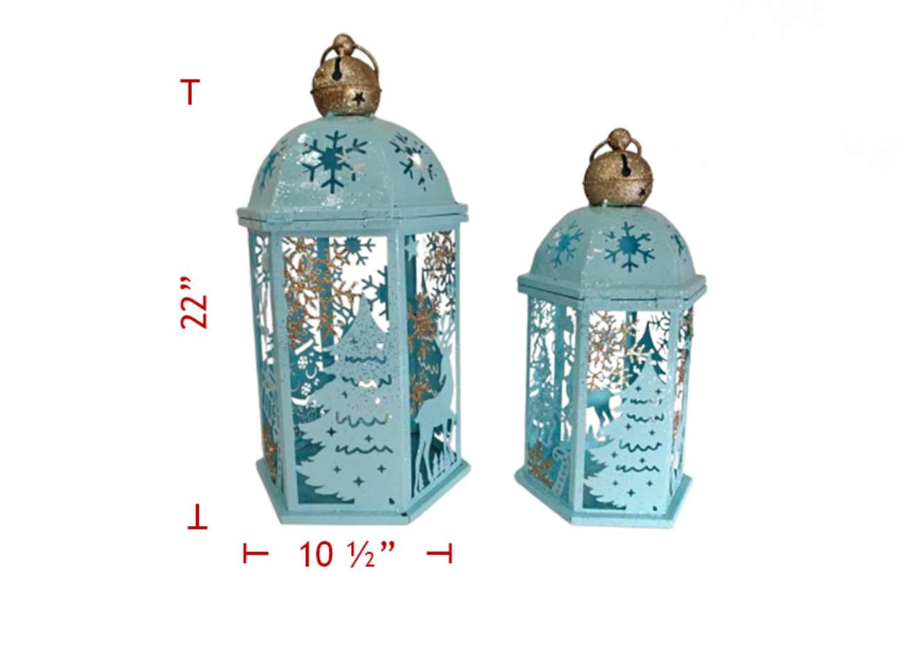 Blue Metal Christmas Lanterns