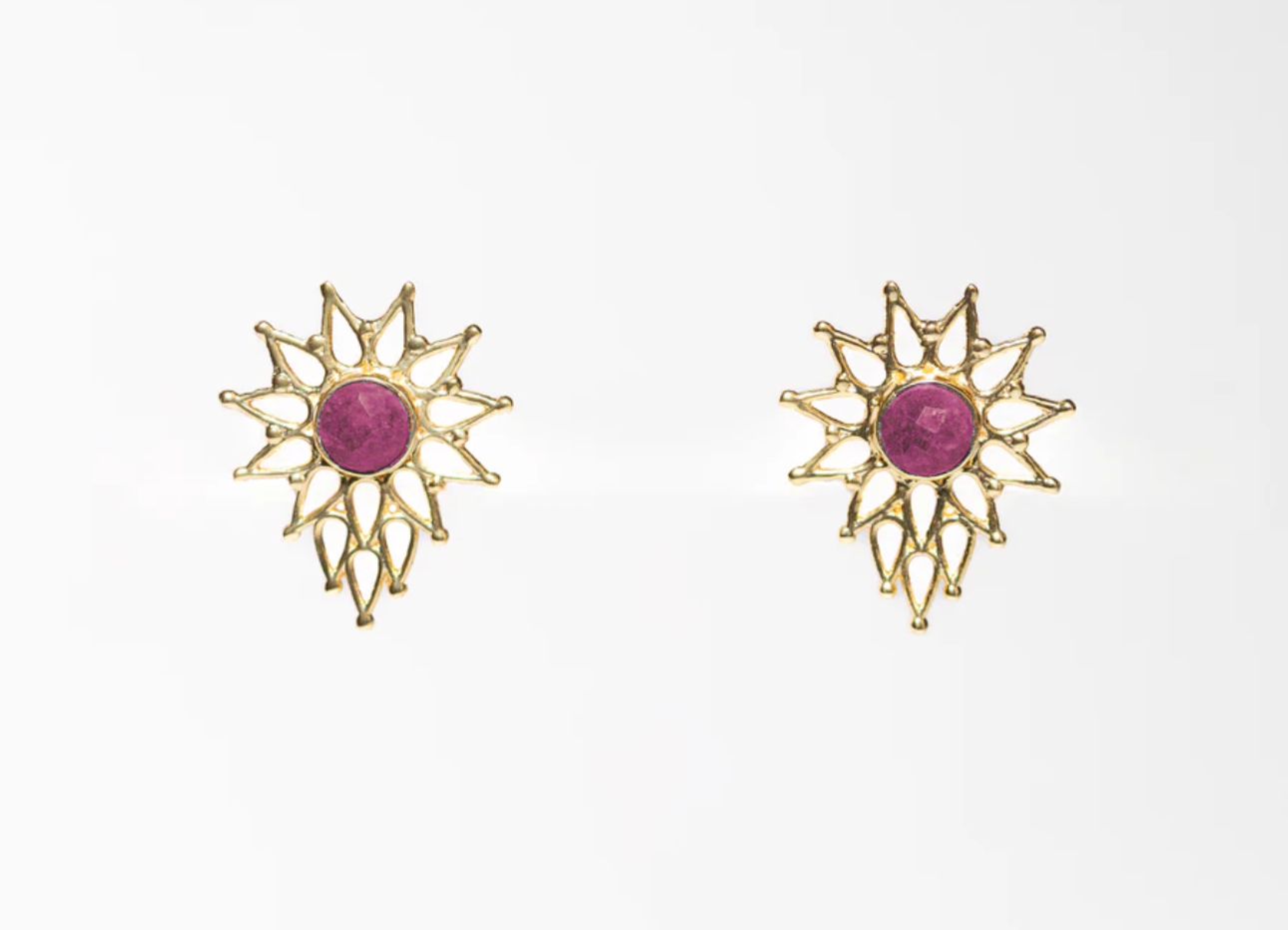 Starburst Stud- Garnet