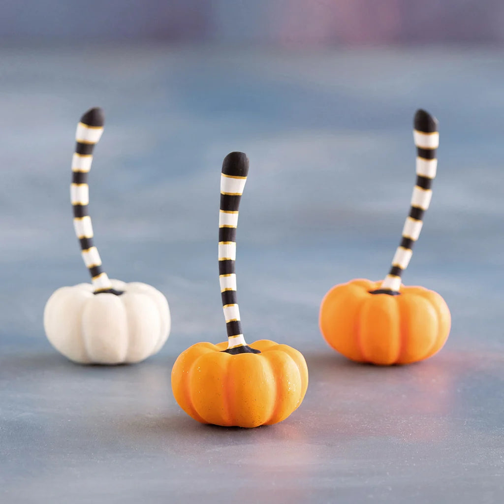 Glitterville Orange & Cream Small Pumpkin Decor
