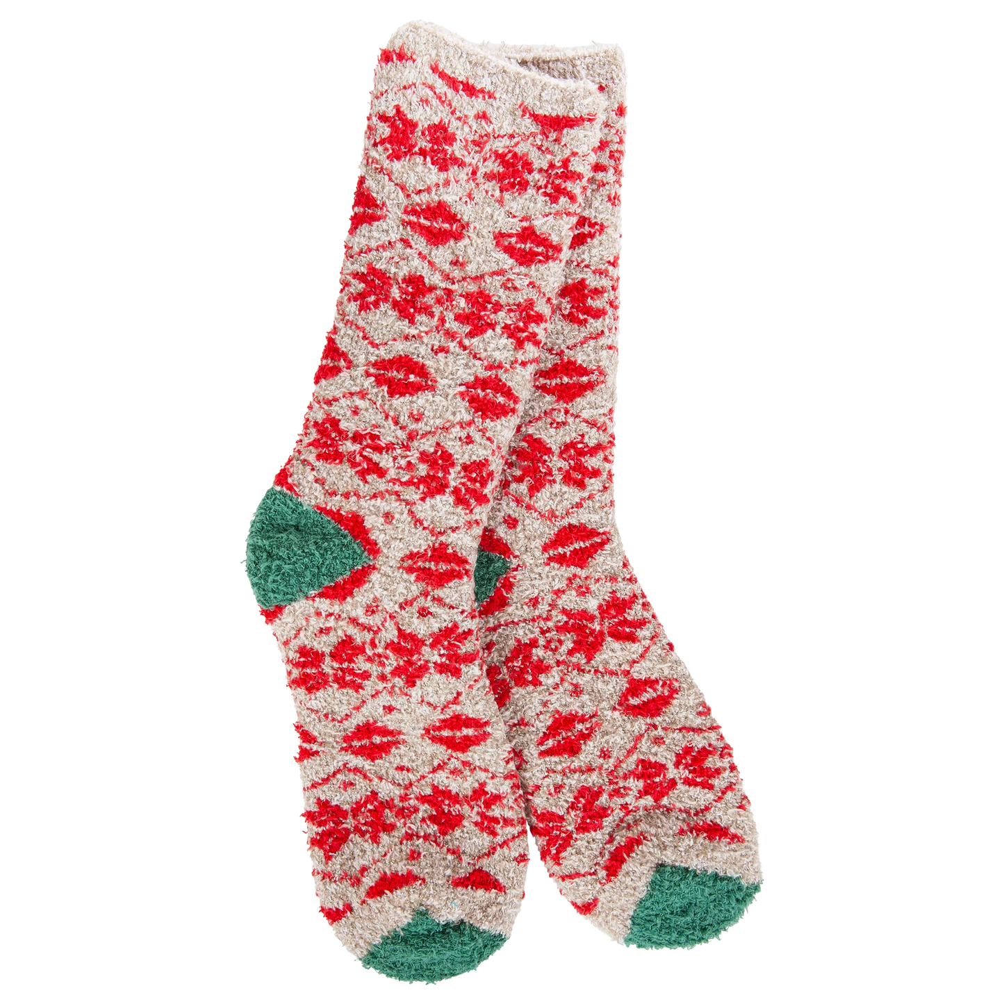 World's Softest Socks Fireside Crew Winter- Holiday Fair Isle- 263