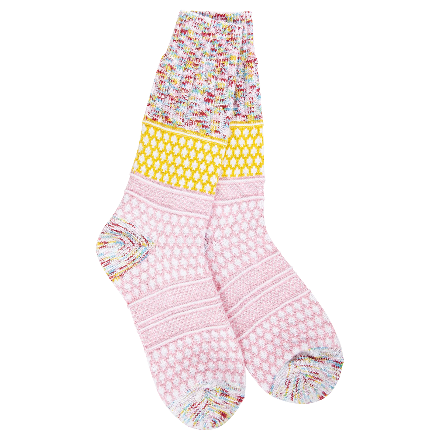 Weekend Collection Whimsical Gallery Textured Crew Socks- Whimsical Multi- 904