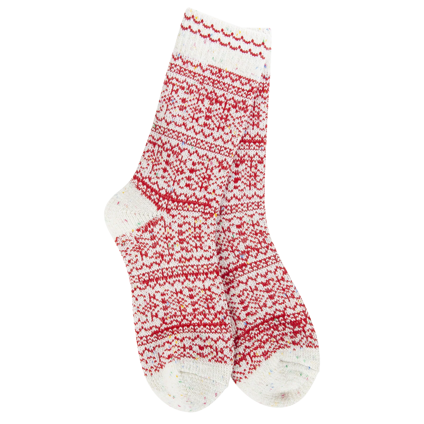 Weekend Collection Holiday Confetti Crew Sock- Peppermint Confetti