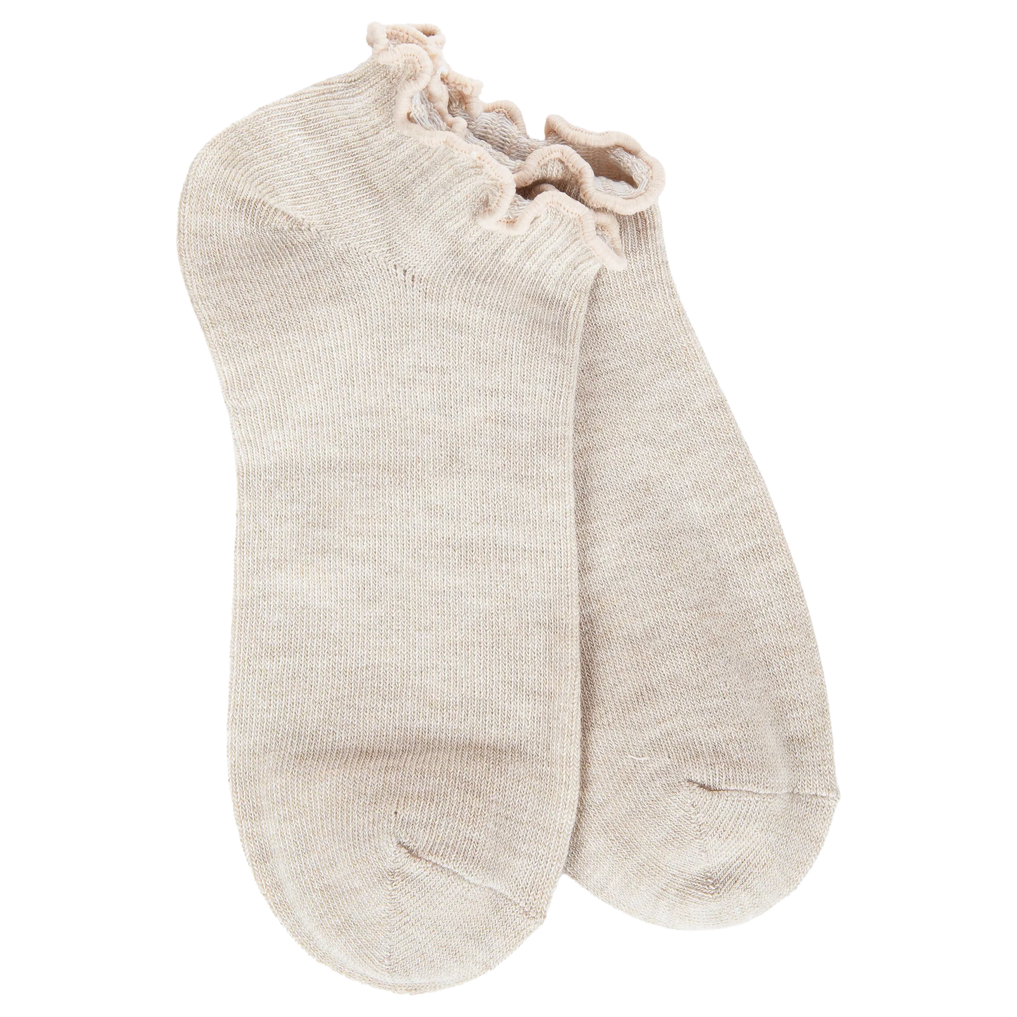 World's Softest Socks Weekend Low Ruffle- Heather Oatmeal- 222