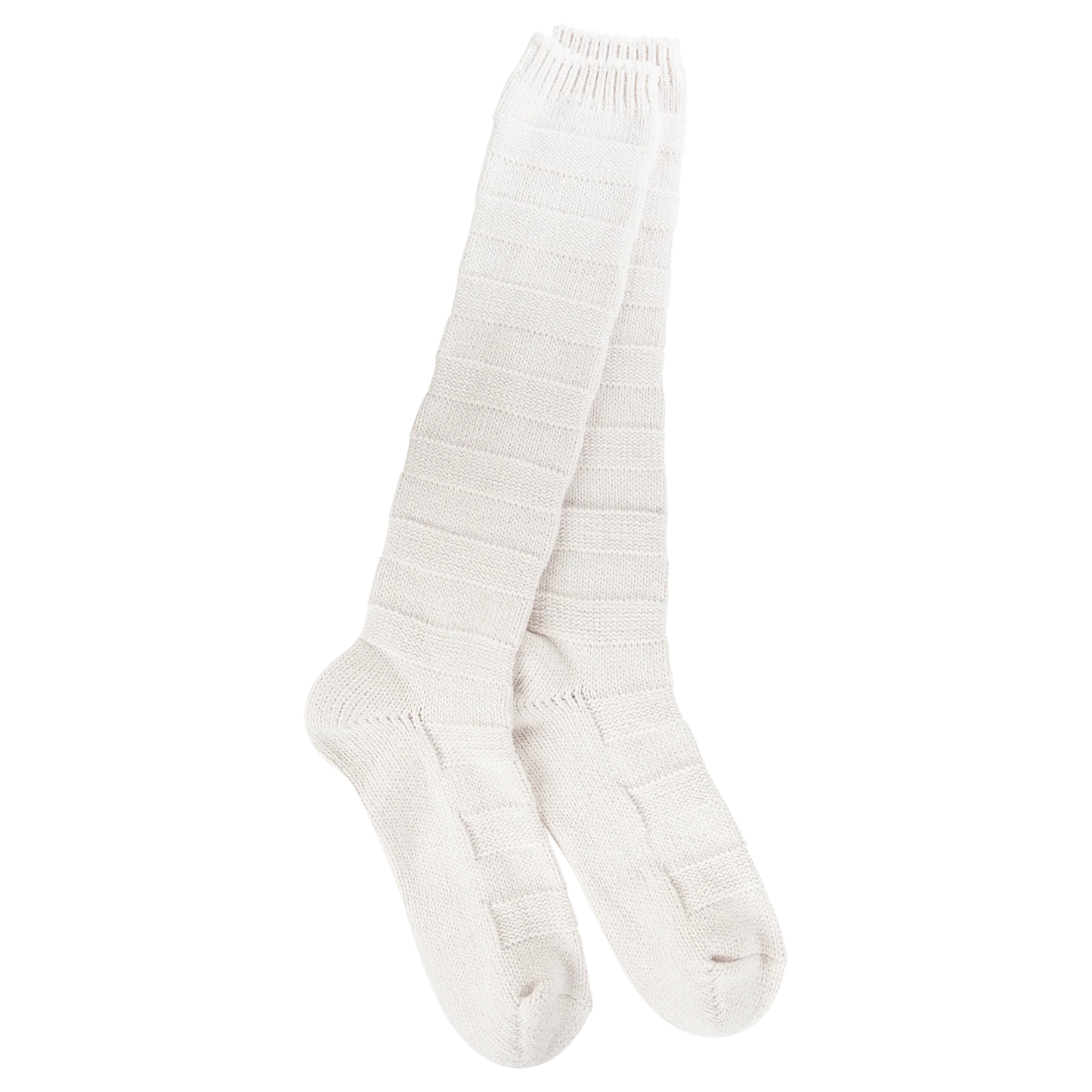 World's Softest Socks Weekend Solid Stripe Knee High- Oatmeal- 211
